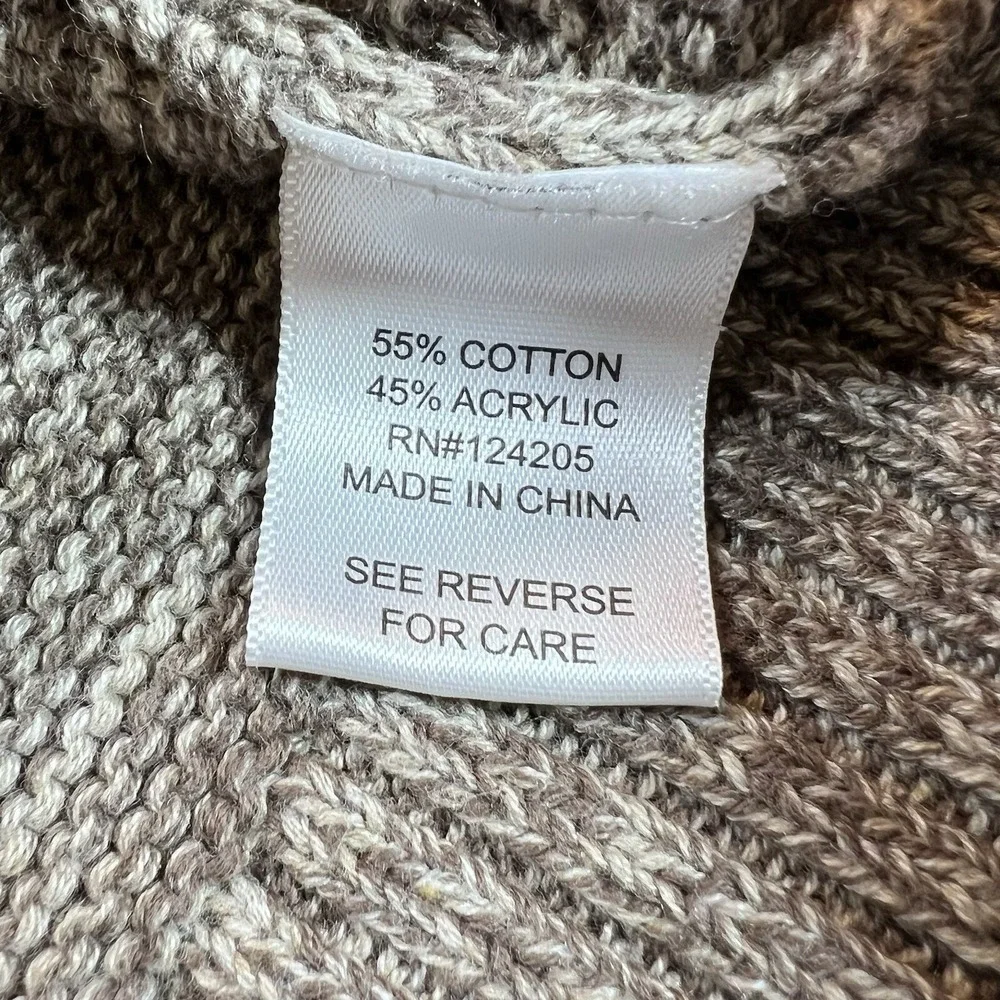 FX Fusion Cable Knit Grandpa Sweater V-Neck Drop Down Khaki Color Men's Size XL - Picture 6 of 7